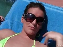 Good Looking Brittany Price Rests Poolside 1